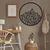 WallXpert metalni zidni ukras 5063, geometrijske planine u krugu, 45 x 45 cm, crni