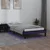 Vidaxl LED Posteljni okvir črn 75x190 cm trden les