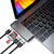 SATECHI Aluminium Type-C Passthrough USB Hub (3x USB 3.0,MicroSD) - Space Grey