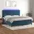 vidaXL Box spring postelja z vzmetnico LED temno modra 200x200cm žamet, (20851585)