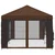 Vidaxl Paviljon s stenami 6 x 3 m Rjava Poliester in jeklo 190