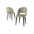 Hanah Home set trpezarijskih stolica Pane 4 kom, krem tkanina Babyface, crne metalne noge