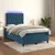 Vidaxl Box spring postelja z vzmetnico LED tem. modra 120x190 cm žamet