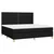 vidaXL Box spring postelja z vzmetnico črn 200x200 cm blago
