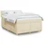 Vidaxl Box spring postelja z vzmetnico krem 140x200 cm blago