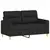 2-dijelni set sofa s jastucima crni od tkanine