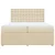Vidaxl Box spring postelja z vzmetnico krem 200x200 cm blago