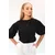 Trend Alacati Stili Ženska bluza sa 3/4 rukavima Alc-X13483, Okrugli izrez, Crna