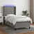 Vidaxl Box spring postelja z vzmetnico LED temno siva 90x190 cm blago