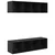 Set TV komoda Zidne 3 pcs Crni hrast Konstruirano drvo