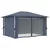 vidaXL Paviljon z zaveso in lučkami 400x300 cm antraciten aluminij