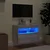 Zidni TV ormarić s LED svjetlima boja hrasta 60x30x40 cm