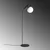 Aberto Design Podna lampa Anemon 13805, 37 x 30 x 138 cm, 1 x E27, 250 cm Kabl,, Crna