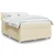 Vidaxl Box spring postelja z vzmetnico krem 140x200 cm blago