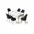 HANAH HOME Rasklopivi trpezarijski sto i stolice (7 delova) Nira White Gold Anthracite