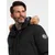 Ombre Mens long parka jacket with flared bottom - black