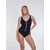 SUNFLAIR Enodelne kopalke temno modra/bela