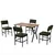 HANAH HOME Set Trpezarijski sto i 4 stolice Dubai Green Walnut