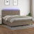 vidaXL Box spring postelja z vzmetnico LED taupe 200x200 cm blago, (20761263)