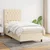 Vidaxl Box spring postelja z vzmetnico krem 80x200 cm blago