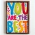 WallXpert uramljena MDF slika NAL072-46, natpis You Are The Best u šarenim slovima sa srcima, 35,5 x 47 cm