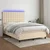 Vidaxl Box spring postelja z vzmetnico LED krem 140x200 cm blago