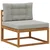 Set vanjskih sofa s jastukom 6 pcs Prirodna i Svjetlosiva