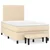 Vidaxl Box spring postelja z vzmetnico krem 120x190 cm blago