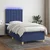 Vidaxl Box spring postelja z vzmetnico LED modra 100x200 cm blago