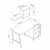 Hanah Home radni sto sa policom Venaro Set 1 (Desk + Large Bookcase), beli / orah