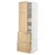 METOD / MAXIMERA Vis.el. s polic/4fiok/vrat/2front, bela/Forsbacka hrastovina, 60x60x200 cm