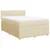 Vidaxl Box spring postelja z vzmetnico krem 140x200 cm blago
