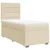Vidaxl Box spring postelja z vzmetnico krem 100x200 cm blago