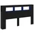 LED glava kreveta s policom Crni hrast 180 x 18,5 x 103,5 cm