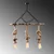 Conceptum Hypnose Luster Erebos-111-AV, 75cm, 63x11 cm, 3xE27