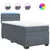 Vidaxl Box spring postelja z vzmetnico temno siva 90x200 cm žamet