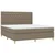 Vidaxl Box spring postelja z vzmetnico LED taupe 180x200 cm blago