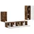Set TV komoda Zidne 4 pcs Dimljeni hrast Konstruirano drvo