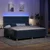 LED Box Spring Krevet s madracem Plava 200 x 200 cm tkanina
