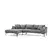 Atelier del Sofa Ugaona garnitura Leo 90x65x255cm Siva