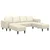 Sofa Krema 250 x 188 x 76 cm Kordura tekstil
