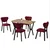HANAH HOME Set Trpezarijski sto i 4 stolice Elma Burgundy Walnut