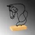 Atelier Del Sofa Dekorativna figura Equine, 26x8x17 cm, Crna