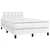 Vidaxl Box spring postelja z vzmetnico LED bela 120x200cm umetno usnje
