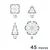 Cleverclixx Magnetni gradbeni set Geo Pack Pastel – 45 kos