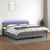 vidaXL Box spring postelja z vzmetnico LED temno siva 200x200 cm blago
