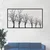 WallXpert metalni zidni ukras 5210, niz golih stabala u ramu, 75 x 42 cm, crni