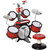 HOMCOM HOMCOM Otroški bobnarski set z glasbenimi instrumenti, zvočnimi učinki in mikrofonom za igrače, 77,5 x 40 x 76,5 cm, rdeč, (20755645)