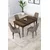 Hanah Home trpezarijski set Lia, sto na razvlačenje i 4 stolice, ploča u dekoru drveta Baroque, kapućino tkanina Babyface