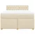 Vidaxl Box spring postelja z vzmetnico krem 140x190 cm blago